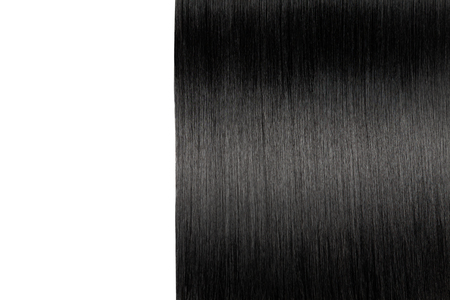 Closeup on luxurious straight glossy black hairの写真素材