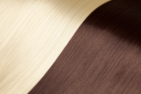 Closeup on luxurious straight glossy hairの写真素材