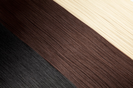 Closeup on luxurious straight glossy hairの写真素材