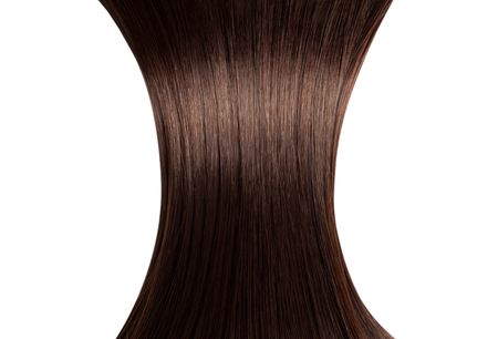 Closeup on luxurious straight glossy hairの写真素材