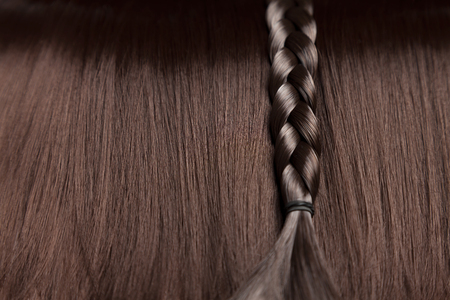 Closeup on luxurious straight glossy hairの写真素材