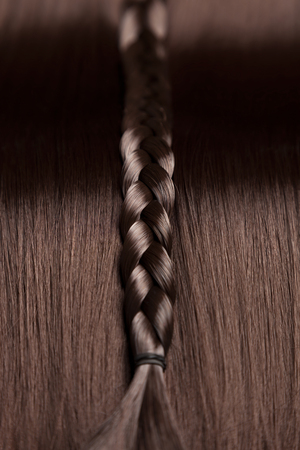 Closeup on luxurious straight glossy hairの写真素材