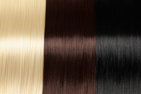Closeup on luxurious straight glossy hairの写真素材