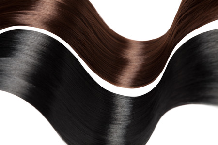 Closeup on luxurious straight glossy hairの写真素材