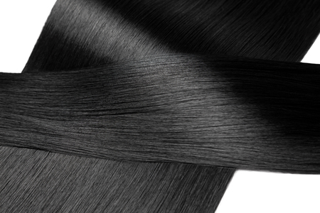 Closeup on luxurious straight glossy hairの写真素材