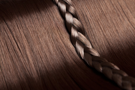 Closeup on luxurious straight glossy hairの写真素材