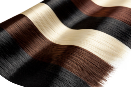 Closeup on luxurious straight glossy hairの写真素材