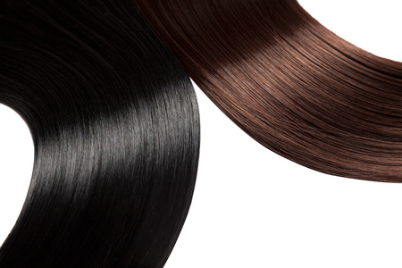 Closeup on luxurious straight glossy hairの写真素材