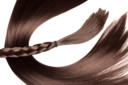Closeup on luxurious straight glossy hairの写真素材