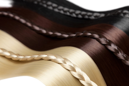 Closeup on luxurious straight glossy hairの写真素材