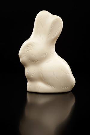 Delicious and traditional white chocolate Easter holiday bunny,の写真素材
