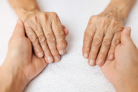 Providing care and support for elderlyの写真素材