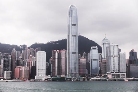 Famous Hong Kong skyline during daytimeの写真素材