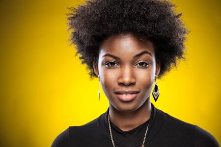 Young black beauty with afro hairstyleの写真素材