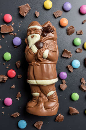 Delicious festive Christmas chocolate and sweets for the holiday periodの写真素材