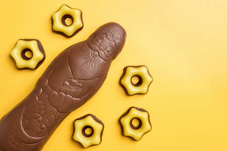 Delicious festive Christmas chocolate and sweets for the holiday periodの写真素材