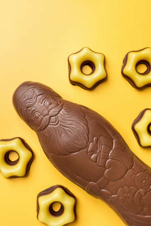 Delicious festive Christmas chocolate and sweets for the holiday periodの写真素材