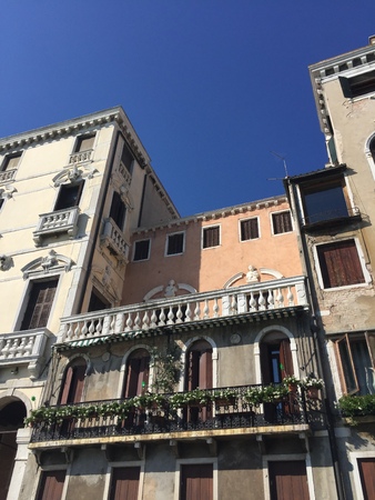 Buildings and architectural details in Venice (Venice, Italy)の写真素材