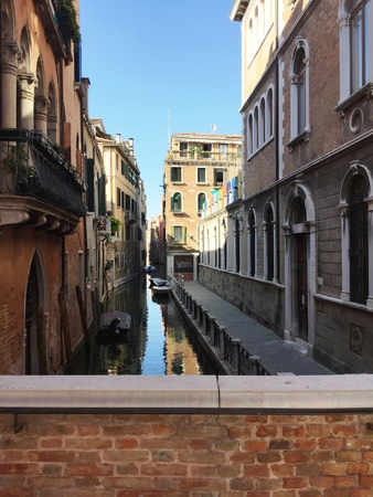 Views of canals in Venice - Gondolas in Venice (Venice, Italy)の写真素材
