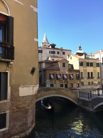 Views of canals in Venice - Gondolas in Venice (Venice, Italy)の写真素材