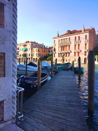 Pier in Venice (Grand Canal, Venice, Italy)の写真素材