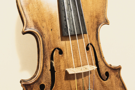 Violin details - Isolated violin (Pesaro, Italy)の写真素材