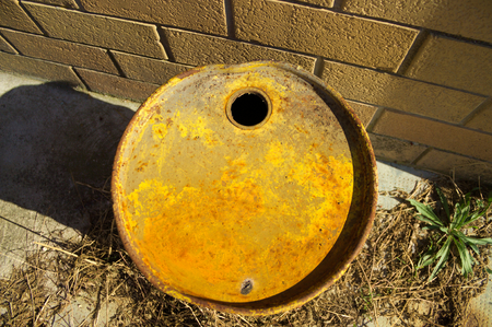 Top of a Yellow barrel (Pesaro, Italy)の写真素材