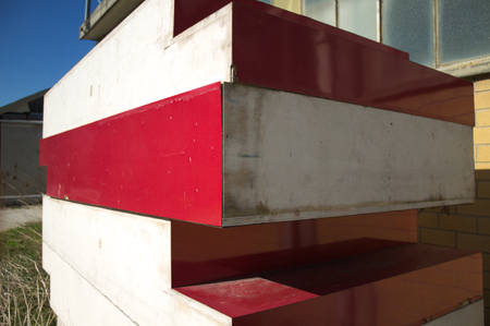 Colored concrete blocks (Pesaro, Italy)の写真素材