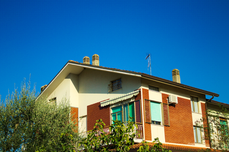 The house with light blue windows (Montecchio, Italy)のeditorial素材