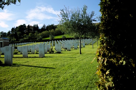 Military cemetery in Montecchio (Italy)の写真素材