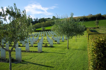 Military cemetery in Montecchio (Italy)