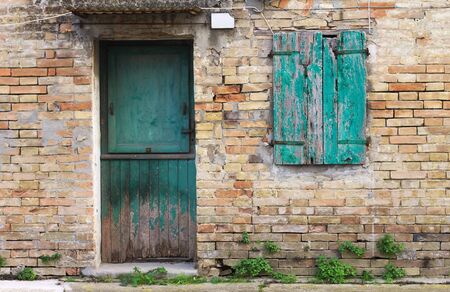 Architecture details and old facades of Marche (Pesaro, Italy)