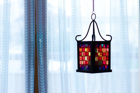 Hanging colored lamp - Interiors decorations (Pesaro, Italy)