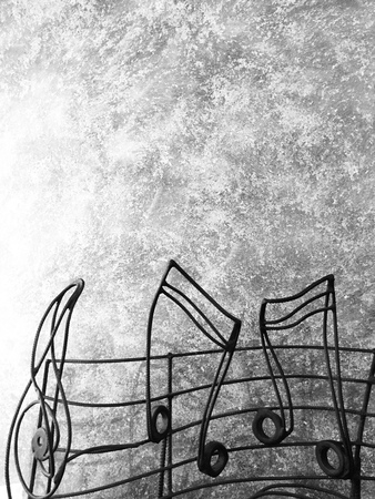 Iron notes on the wall (Pesaro, Italy)の写真素材