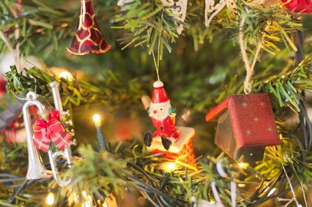 Santa Claus, Bells and Balls, Gingerbread man and Candy canes, Flowers and Lights, Bird House - Owl, Fairy and Snowman (Pesaro, Italy)の写真素材