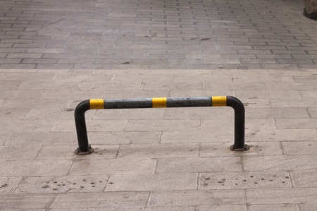 Isolated traffic bollard (Kunming, Yunnan, China)の写真素材