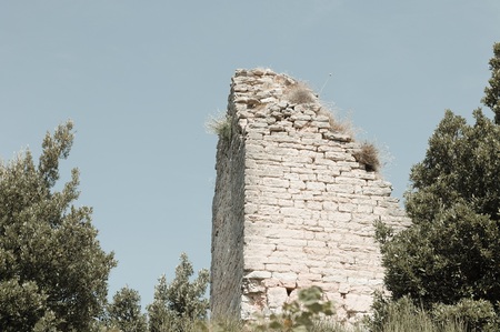 Ruins of an italian medieval fortress (Marche, Italy, Europe)の写真素材