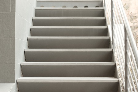 Gray stairs of a building (Pesaro, Italy, Europe)