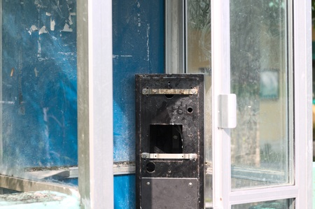 Abandoned and ruined phone box (Ari Atoll, Maldives)
