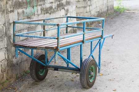 Isolated chariot on the street (Ari Atoll, Maldives)の写真素材