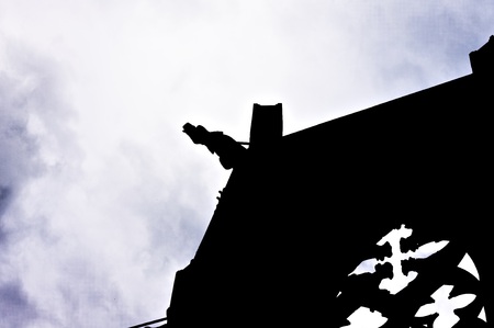 Detail of a gothic chapelの写真素材