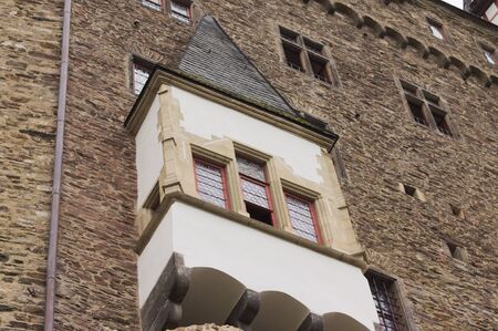 Detail of half-timbered buildings in a gothic townの写真素材