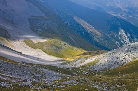 An arid valley in the Sibillini Mountains National Park (Marche, Italy, Europe)の写真素材