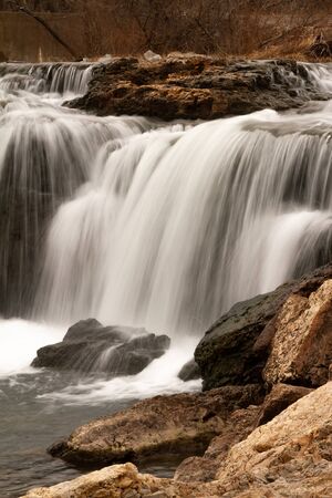 Grand Falls is located in Joplin, Missouri.  It is the widest waterfall in the state of Missouri.の写真素材
