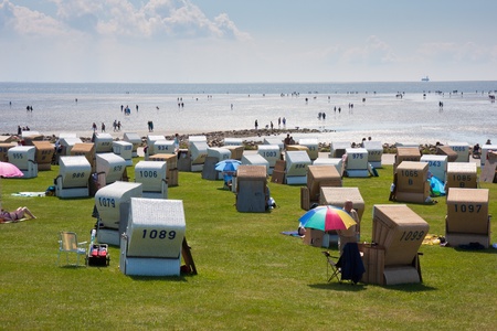 Beachchairs at Nordseeのeditorial素材