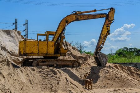 crawler loader machinery dip up sand for constructionの写真素材
