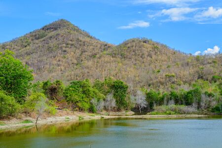 lake in the summer time in thailandの写真素材