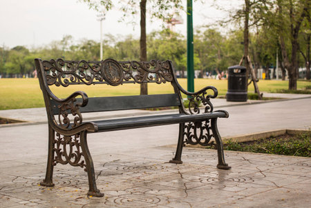 A bench in the garden.