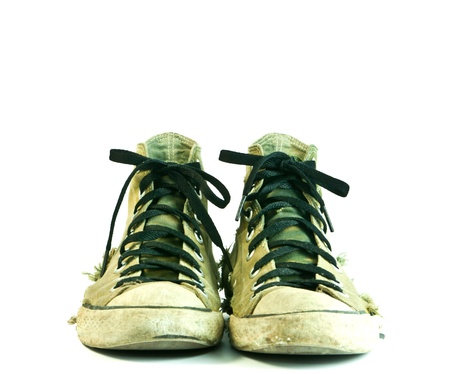 vintage green sneaker isolated の写真素材