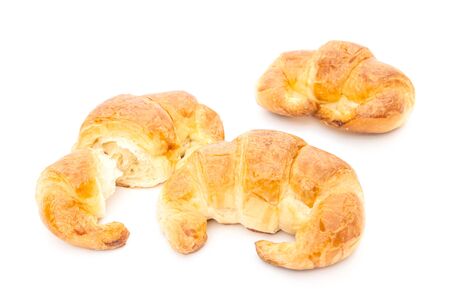 Fresh delicious croissant isolated over white background の写真素材